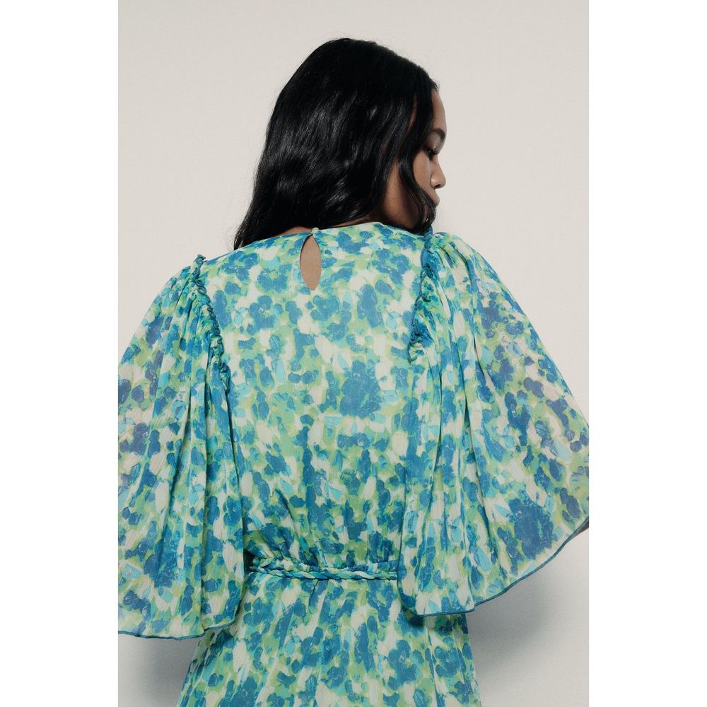 ZARA FLUID PRINTED LONG JUMPSUIT - Picture 4 of 8